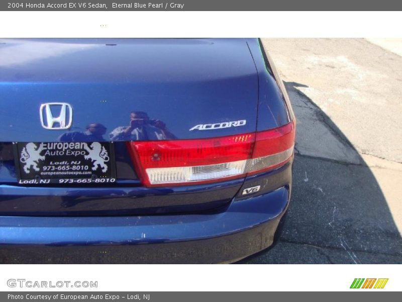 Eternal Blue Pearl / Gray 2004 Honda Accord EX V6 Sedan