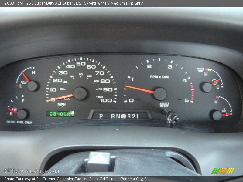 Oxford White / Medium Flint Grey 2003 Ford F250 Super Duty XLT SuperCab