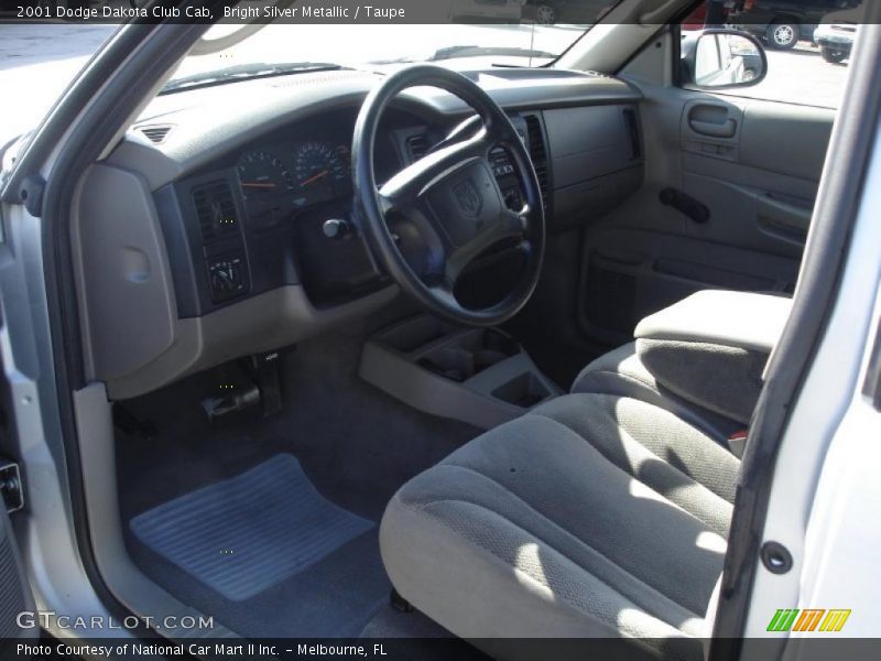 Bright Silver Metallic / Taupe 2001 Dodge Dakota Club Cab