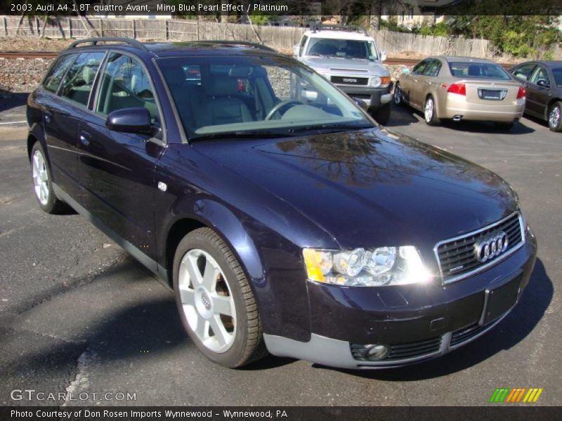 Ming Blue Pearl Effect / Platinum 2003 Audi A4 1.8T quattro Avant
