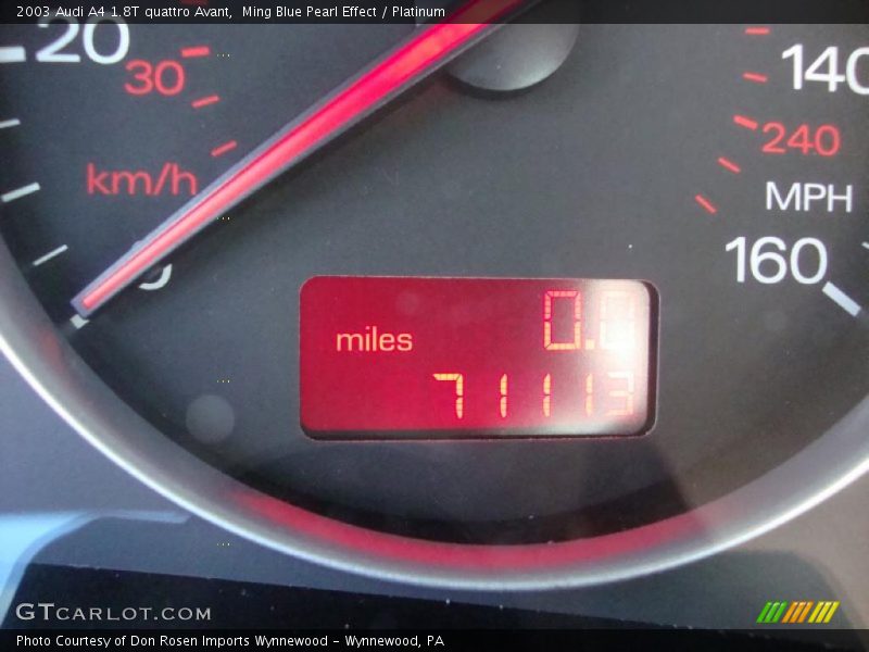Ming Blue Pearl Effect / Platinum 2003 Audi A4 1.8T quattro Avant