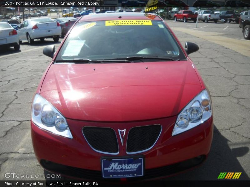 Crimson Red / Ebony 2007 Pontiac G6 GTP Coupe