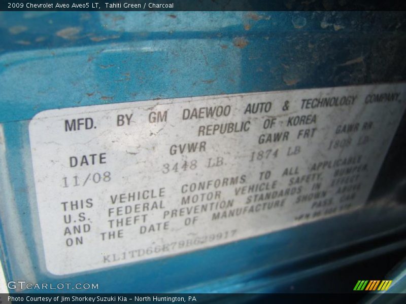Tahiti Green / Charcoal 2009 Chevrolet Aveo Aveo5 LT