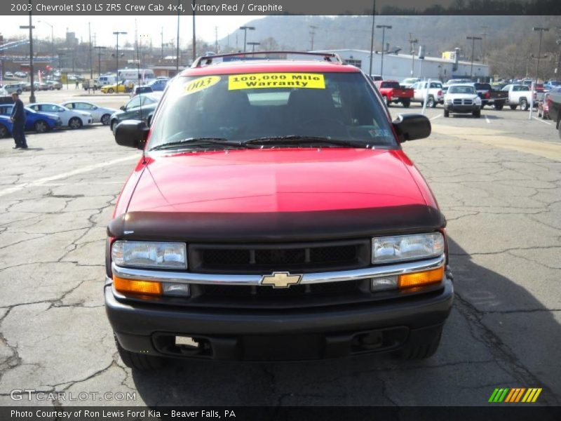 Victory Red / Graphite 2003 Chevrolet S10 LS ZR5 Crew Cab 4x4