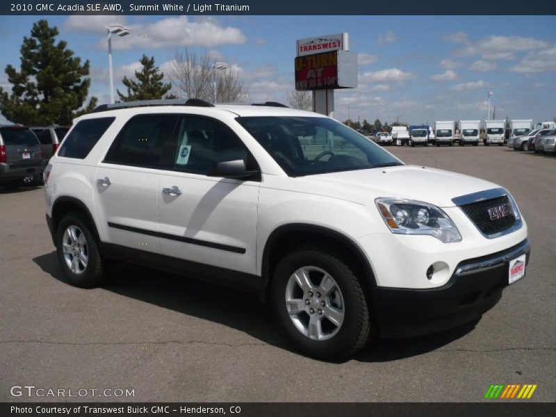 Summit White / Light Titanium 2010 GMC Acadia SLE AWD