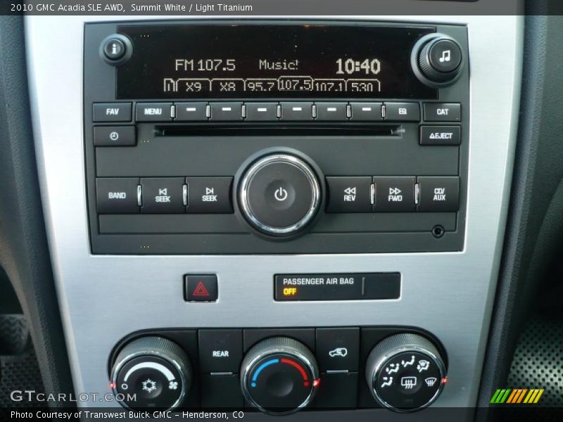 Summit White / Light Titanium 2010 GMC Acadia SLE AWD