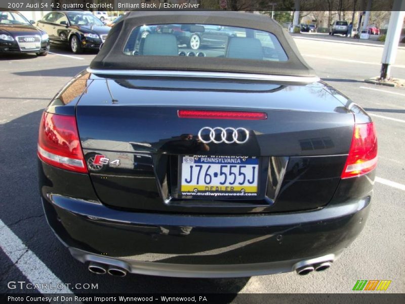 Brilliant Black / Ebony/Silver 2007 Audi S4 4.2 quattro Cabriolet