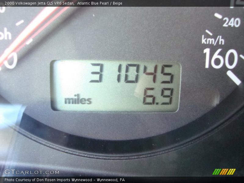 Atlantic Blue Pearl / Beige 2000 Volkswagen Jetta GLS VR6 Sedan