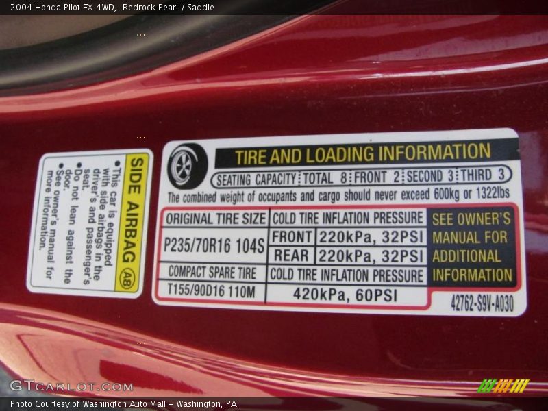 Redrock Pearl / Saddle 2004 Honda Pilot EX 4WD