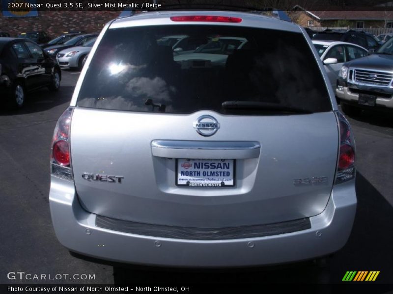 Silver Mist Metallic / Beige 2007 Nissan Quest 3.5 SE