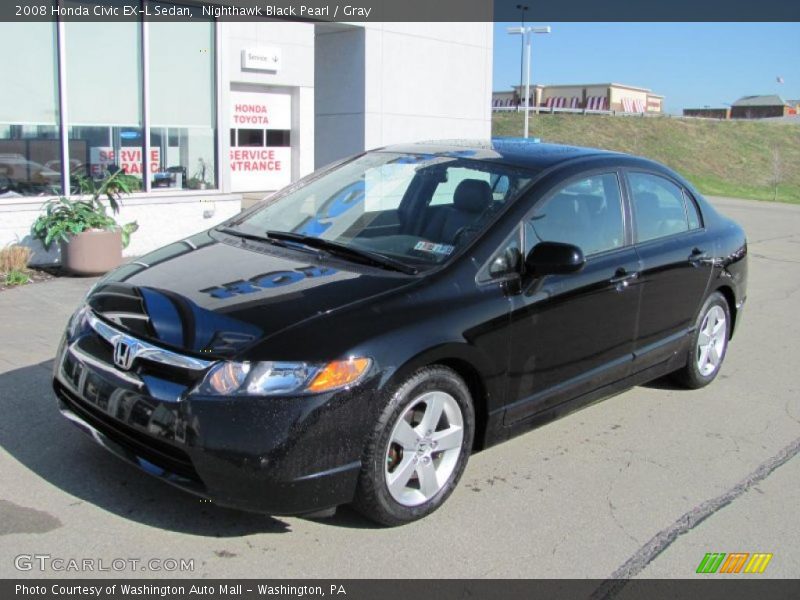 Nighthawk Black Pearl / Gray 2008 Honda Civic EX-L Sedan