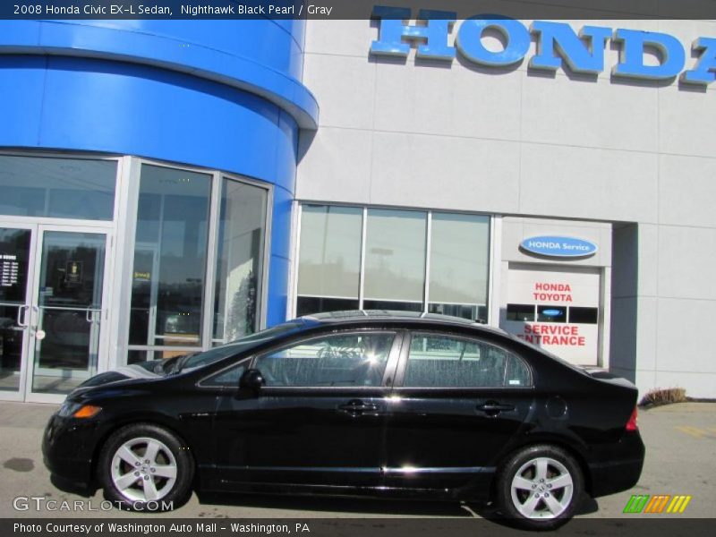 Nighthawk Black Pearl / Gray 2008 Honda Civic EX-L Sedan