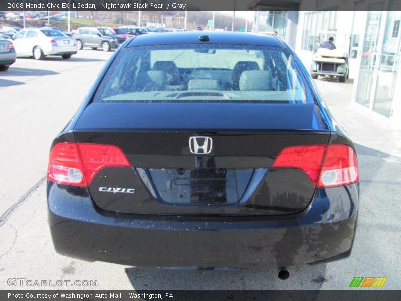 Nighthawk Black Pearl / Gray 2008 Honda Civic EX-L Sedan