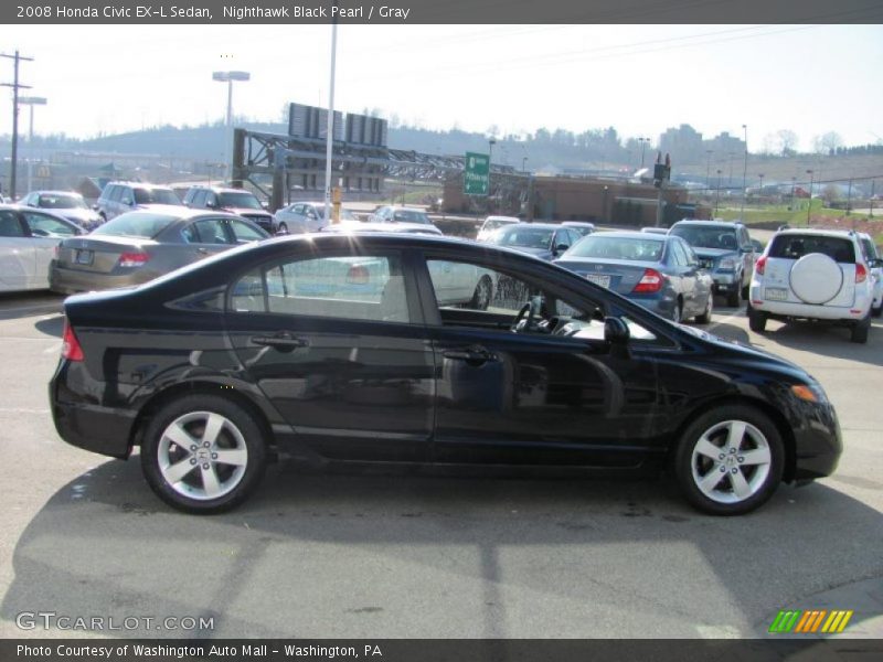 Nighthawk Black Pearl / Gray 2008 Honda Civic EX-L Sedan