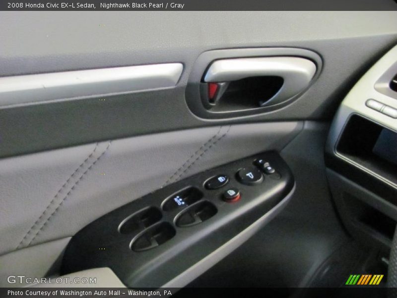 Nighthawk Black Pearl / Gray 2008 Honda Civic EX-L Sedan