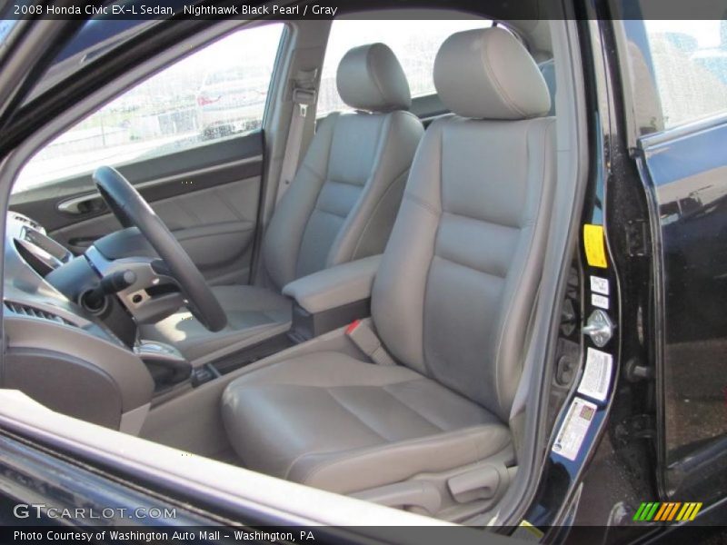 Nighthawk Black Pearl / Gray 2008 Honda Civic EX-L Sedan
