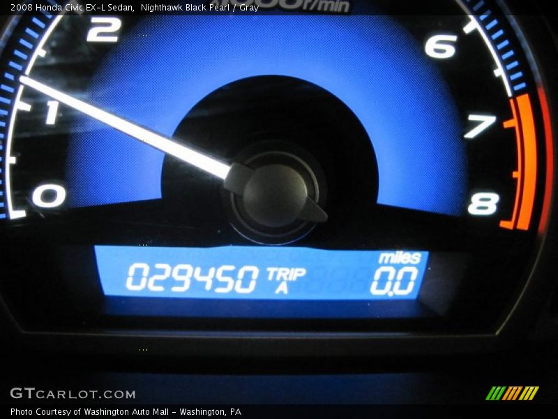 Nighthawk Black Pearl / Gray 2008 Honda Civic EX-L Sedan