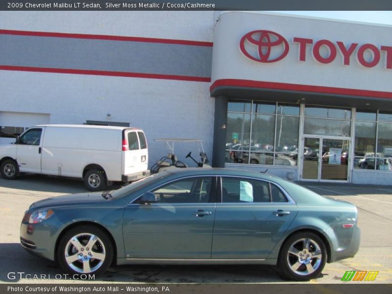 Silver Moss Metallic / Cocoa/Cashmere 2009 Chevrolet Malibu LT Sedan