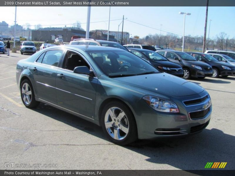 Silver Moss Metallic / Cocoa/Cashmere 2009 Chevrolet Malibu LT Sedan