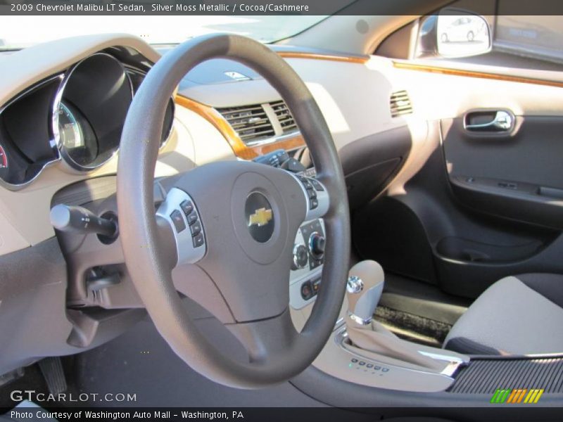 Silver Moss Metallic / Cocoa/Cashmere 2009 Chevrolet Malibu LT Sedan