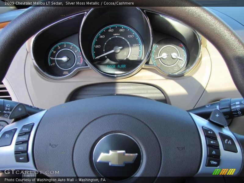 Silver Moss Metallic / Cocoa/Cashmere 2009 Chevrolet Malibu LT Sedan