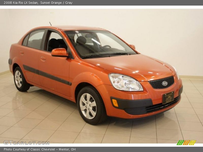 Sunset Orange / Gray 2008 Kia Rio LX Sedan