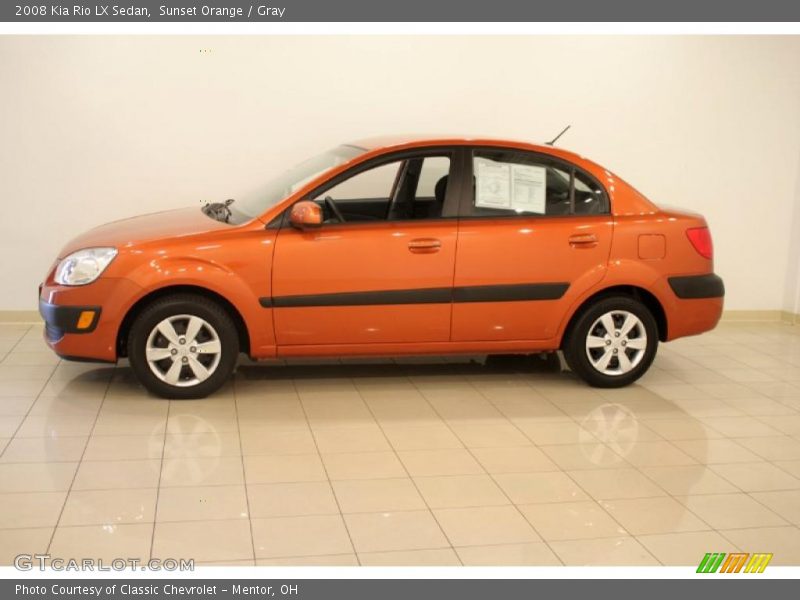 Sunset Orange / Gray 2008 Kia Rio LX Sedan