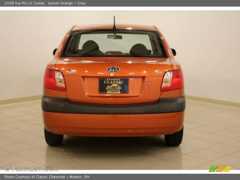 Sunset Orange / Gray 2008 Kia Rio LX Sedan