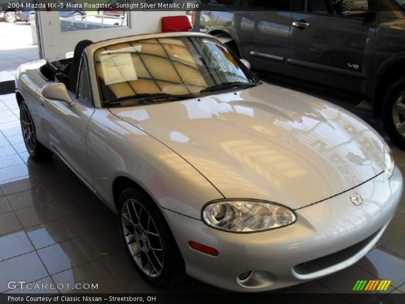 Sunlight Silver Metallic / Blue 2004 Mazda MX-5 Miata Roadster
