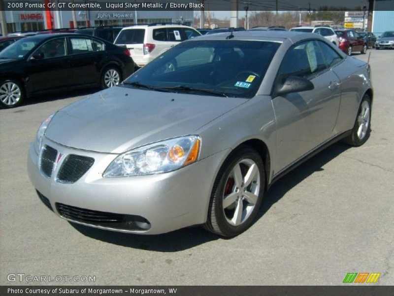 Liquid Silver Metallic / Ebony Black 2008 Pontiac G6 GT Convertible