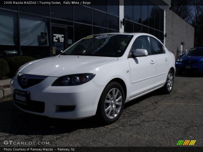 Rally White / Beige 2008 Mazda MAZDA3 i Touring Sedan