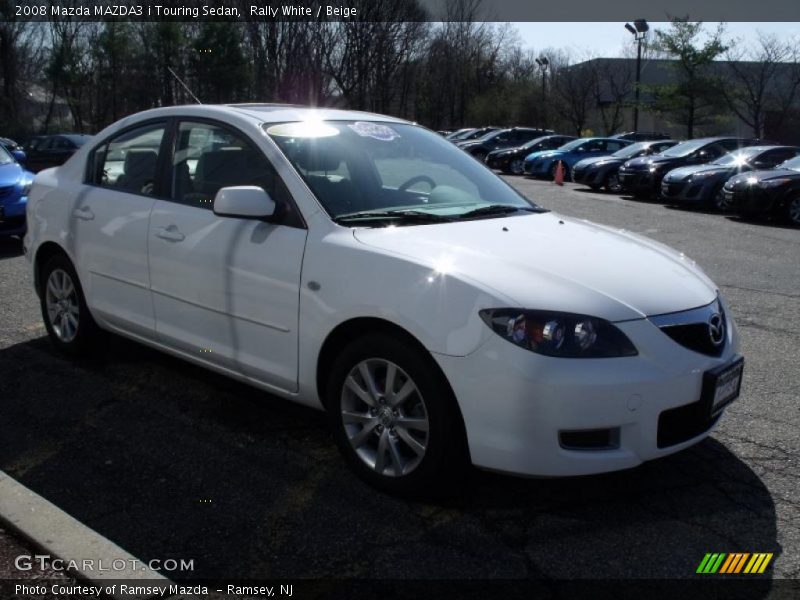 Rally White / Beige 2008 Mazda MAZDA3 i Touring Sedan