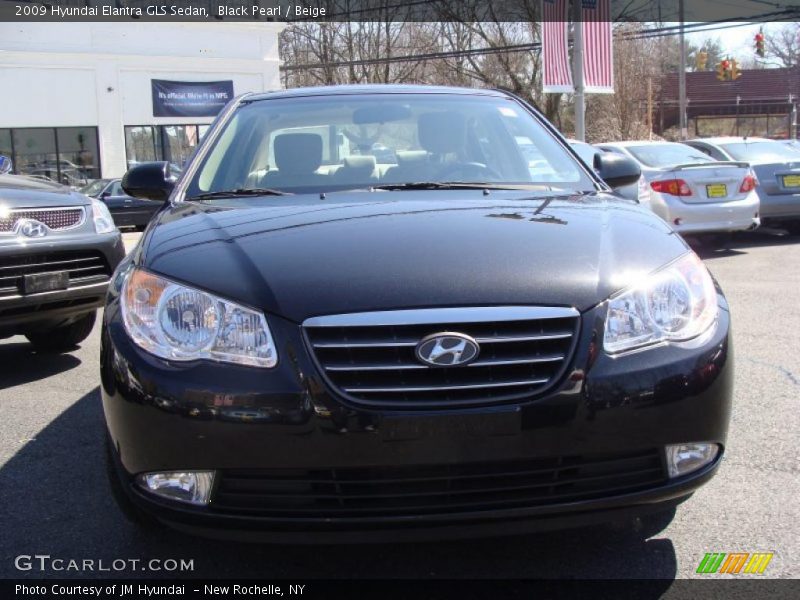 Black Pearl / Beige 2009 Hyundai Elantra GLS Sedan