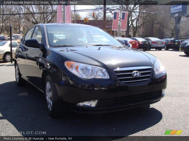 Black Pearl / Beige 2009 Hyundai Elantra GLS Sedan