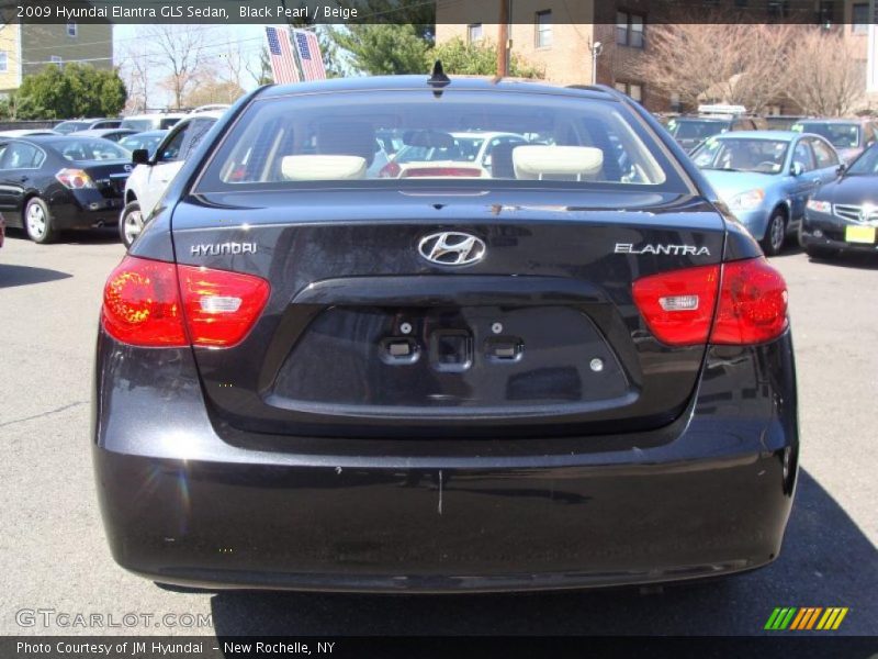 Black Pearl / Beige 2009 Hyundai Elantra GLS Sedan