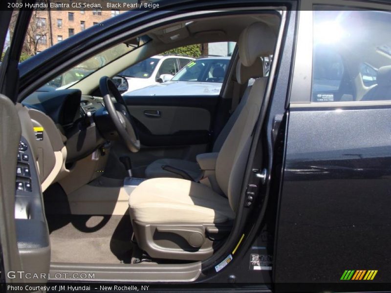 Black Pearl / Beige 2009 Hyundai Elantra GLS Sedan