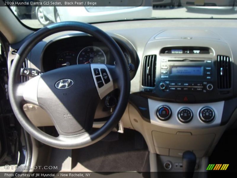 Black Pearl / Beige 2009 Hyundai Elantra GLS Sedan