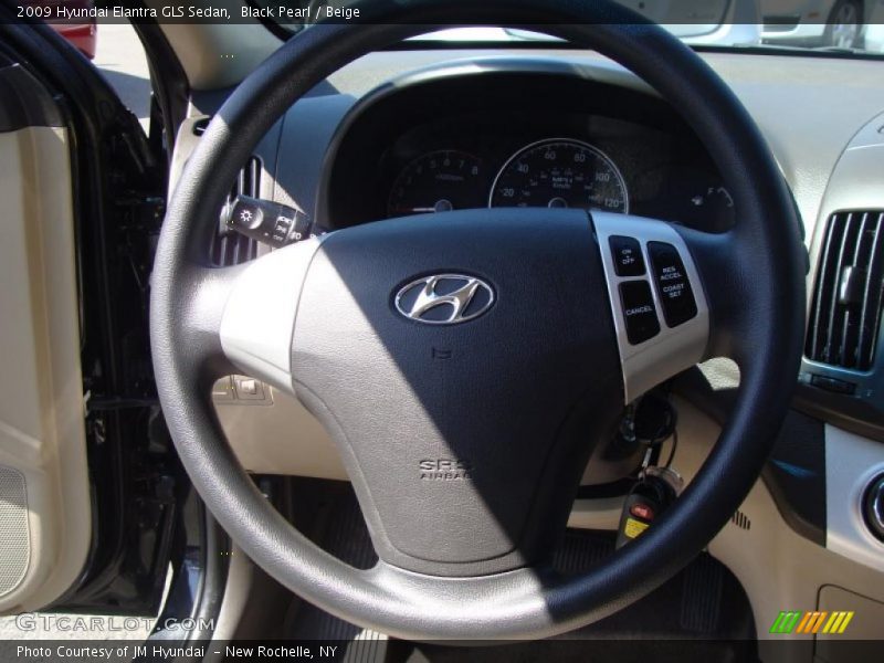 Black Pearl / Beige 2009 Hyundai Elantra GLS Sedan