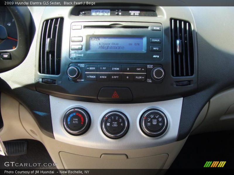 Black Pearl / Beige 2009 Hyundai Elantra GLS Sedan