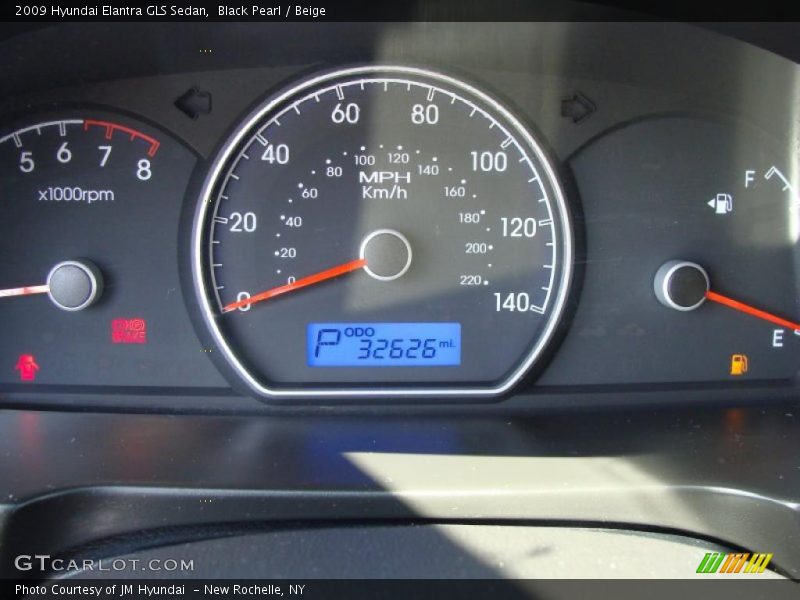 Black Pearl / Beige 2009 Hyundai Elantra GLS Sedan