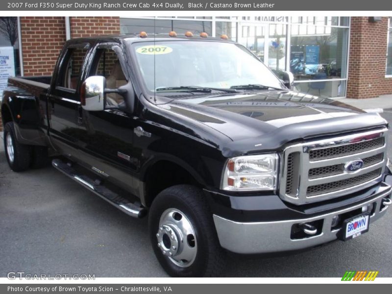 Black / Castano Brown Leather 2007 Ford F350 Super Duty King Ranch Crew Cab 4x4 Dually
