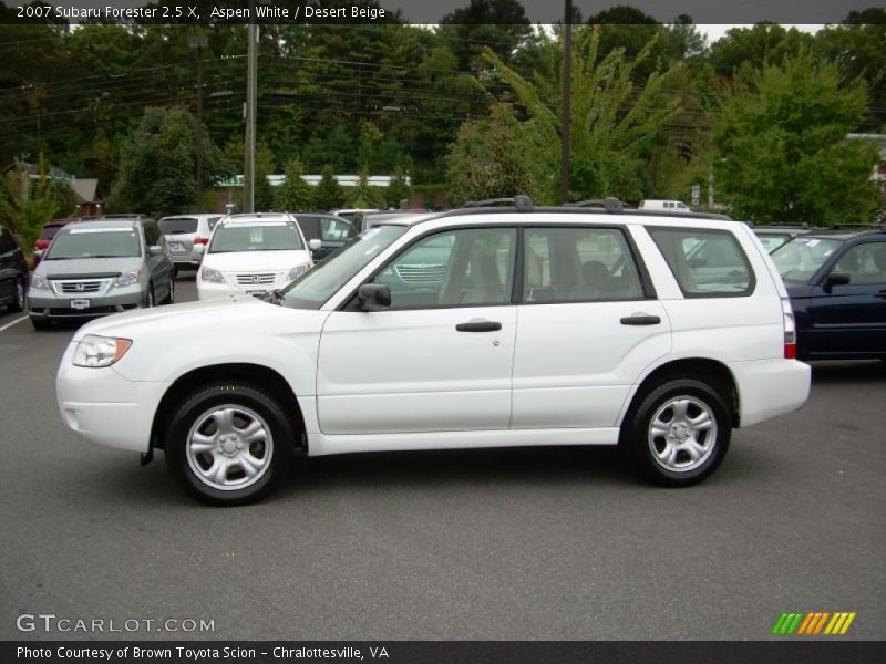 Aspen White / Desert Beige 2007 Subaru Forester 2.5 X