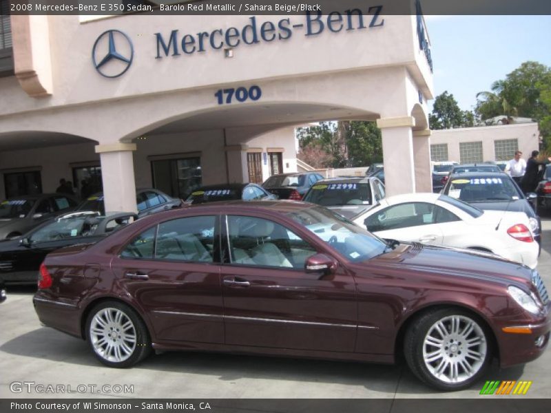 Barolo Red Metallic / Sahara Beige/Black 2008 Mercedes-Benz E 350 Sedan