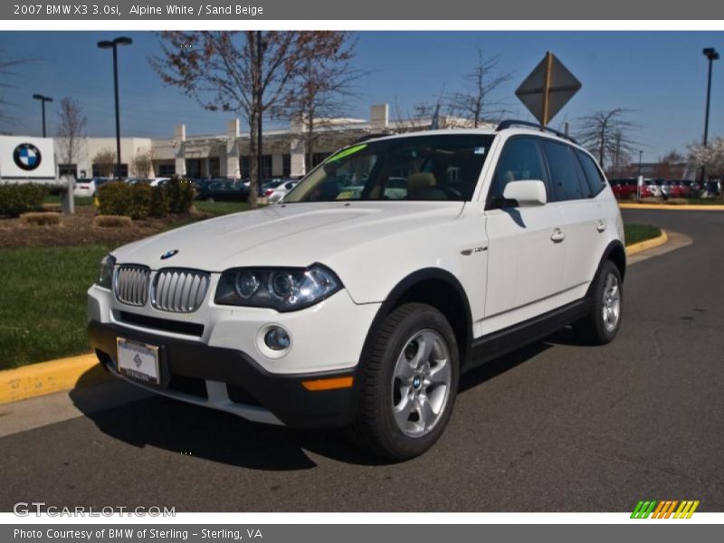 Alpine White / Sand Beige 2007 BMW X3 3.0si