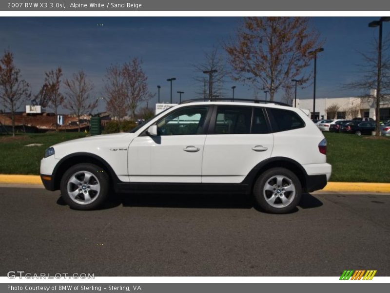Alpine White / Sand Beige 2007 BMW X3 3.0si