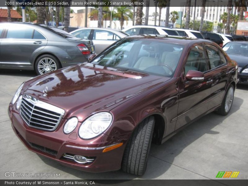 Barolo Red Metallic / Sahara Beige/Black 2008 Mercedes-Benz E 350 Sedan