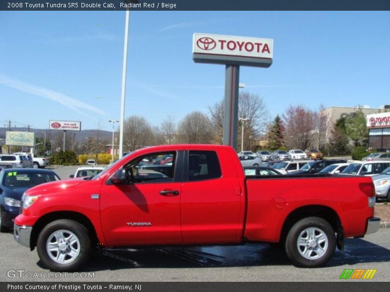 Radiant Red / Beige 2008 Toyota Tundra SR5 Double Cab