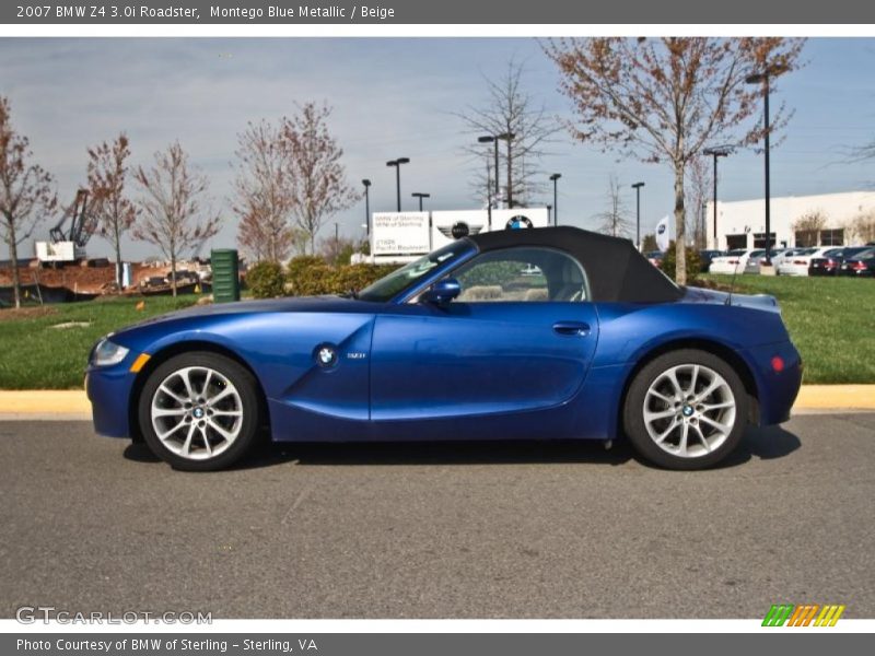 Montego Blue Metallic / Beige 2007 BMW Z4 3.0i Roadster