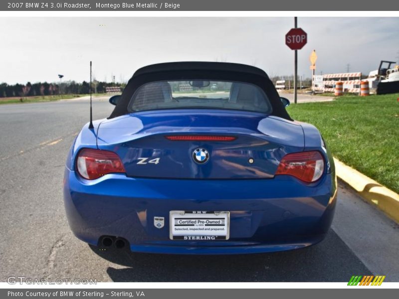 Montego Blue Metallic / Beige 2007 BMW Z4 3.0i Roadster