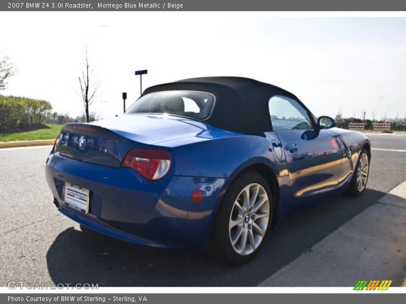 Montego Blue Metallic / Beige 2007 BMW Z4 3.0i Roadster
